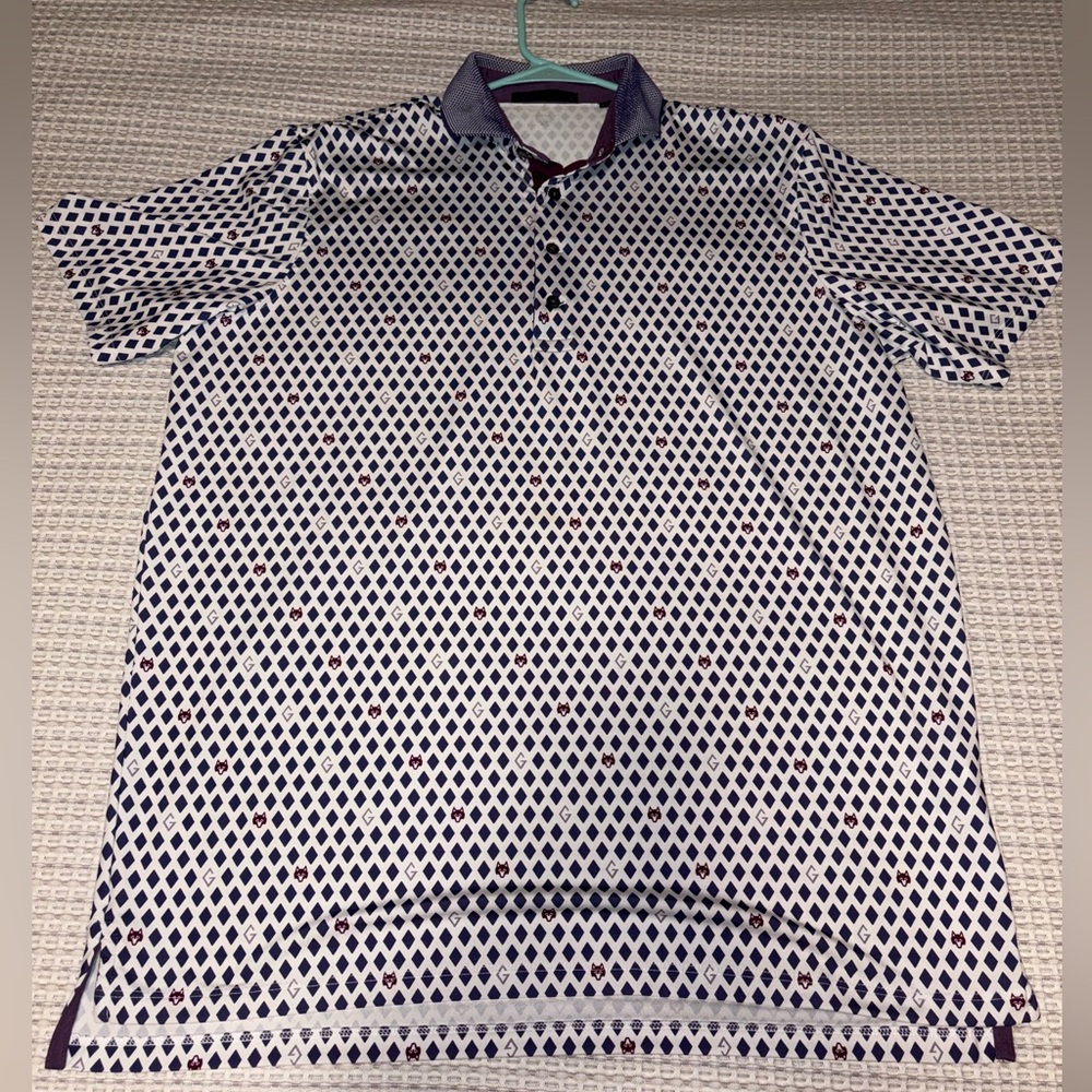 Men's Greyson Purple and White Patterned Shirt